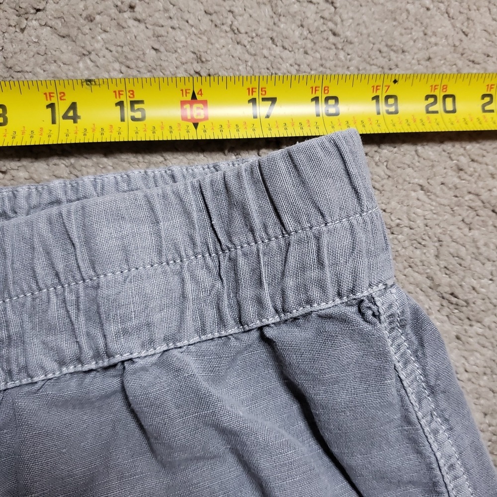 Sundance Linen Blend Pants 16 Gray Button Fly Crop Square Pockets Boho Festival - Picture 7 of 9